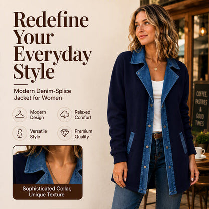 ✨ Codzienny Styl na Co Dzień | Kurtka Damska Jeansowa Patchworkowa Casual