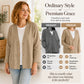Damski Casual Przewiewny Sweter Rozpinany z Dekoltem w Szpic