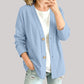 Damski Casual Przewiewny Sweter Rozpinany z Dekoltem w Szpic