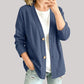 Damski Casual Przewiewny Sweter Rozpinany z Dekoltem w Szpic