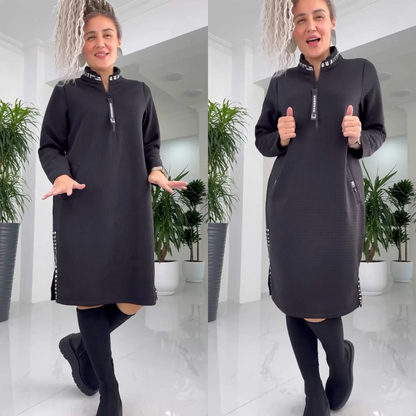 Sukienka damska casual oversize w luźnym kroju, midi
