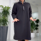 Sukienka damska casual oversize w luźnym kroju, midi