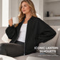 Damski oversize'owy sweter z zamkiem błyskawicznym