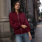 Damski oversize'owy sweter z zamkiem błyskawicznym