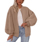 Damski oversize'owy sweter z zamkiem błyskawicznym