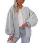 Damski oversize'owy sweter z zamkiem błyskawicznym