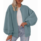 Damski oversize'owy sweter z zamkiem błyskawicznym