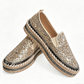Damskie buty slip-on na platformie z brokatem