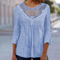 ✨ Kobiecy Komfort | Bluzka damska z koronkową aplikacją ażurową i rękawem 3/4