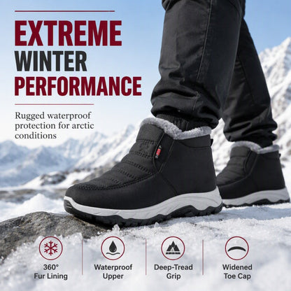 ❄️💪 Męskie zimowe buty typu slip-on, podszewka z polaru 360°, wodoodporne, podeszwa antypoślizgowa — różne kolory, rozmiary EU 36–46