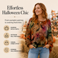 Damski sweter na Halloween z dynią, szydełkowy, dzianinowy