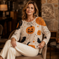 Damski sweter na Halloween z dynią, szydełkowy, dzianinowy