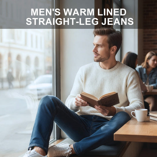 👖Męskie proste dżinsy z ociepleniem