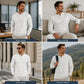 Męska Koszula Casual Henley z Długim Rękawem