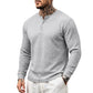 Męska Koszula Casual Henley z Długim Rękawem