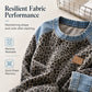 🐆 Styl Retro Statement | Bluza damska w panterkę z naszywkami dżinsowymi