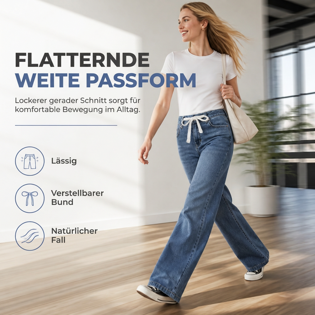 💎✨ Bestseller – Lockere Wide-Leg Jeans für Damen im Casual-Look