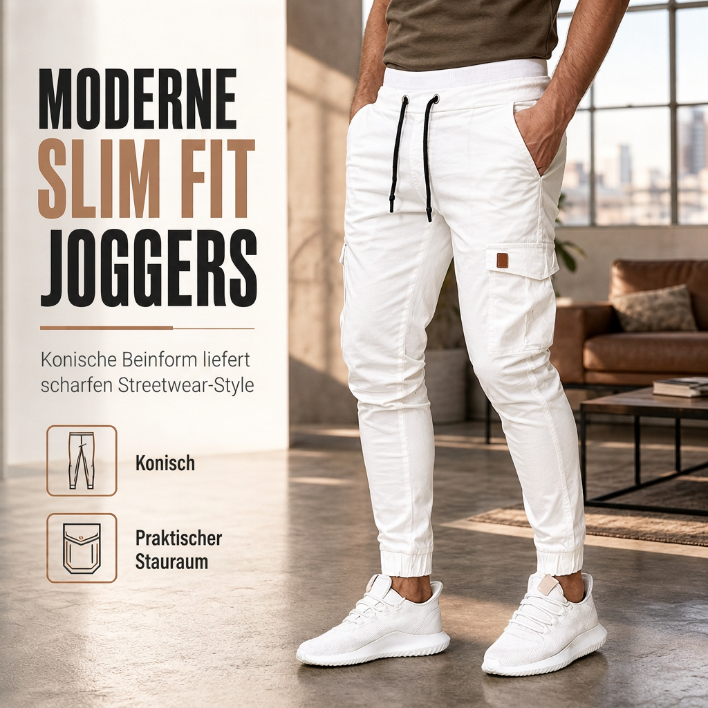 Qualität überzeugt! Cargo-Jogginghose für Herren, unifarben, im lässigen Stil