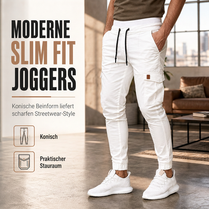 Qualität überzeugt! Cargo-Jogginghose für Herren, unifarben, im lässigen Stil