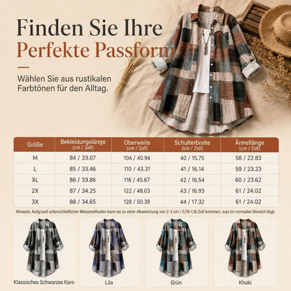 📢🎉50%Rabatt!!!🛍️✨Leger geschnittenes kariertes Langarmhemd in Übergröße, Sonnenschutz-Oberbekleidung für Frühling und Herbst