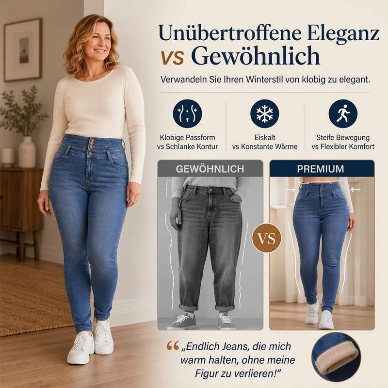 🛍️✨Hochtaillierte Skinny-Jeans für Damen mit warmem Innenfutter