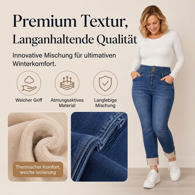 🛍️✨Hochtaillierte Skinny-Jeans für Damen mit warmem Innenfutter