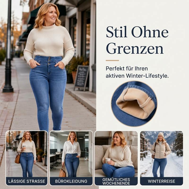 🛍️✨Hochtaillierte Skinny-Jeans für Damen mit warmem Innenfutter