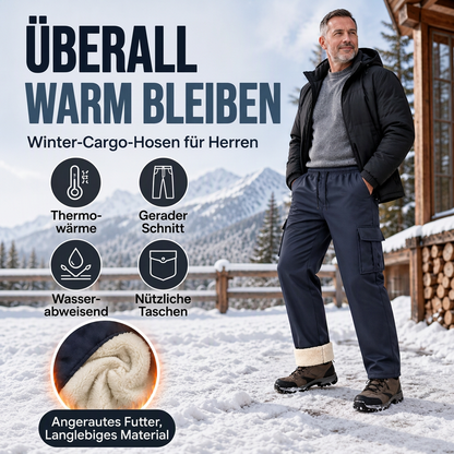 Herren warme Cargohosen mit Plüschfutter