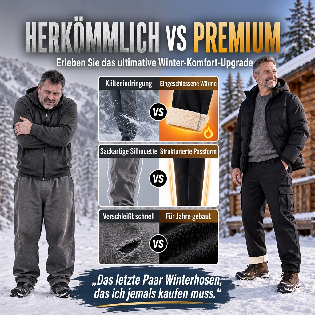 Herren warme Cargohosen mit Plüschfutter
