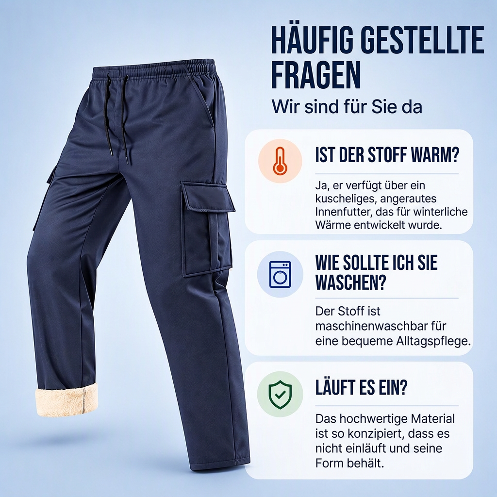 Herren warme Cargohosen mit Plüschfutter