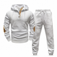 🛍️✨Herren 2-teiliges Jacquard Kapuzenpullover Set Herbst Winter lässiger Kapuzen-Sweatshirt und Sweathose Trainingsanzug