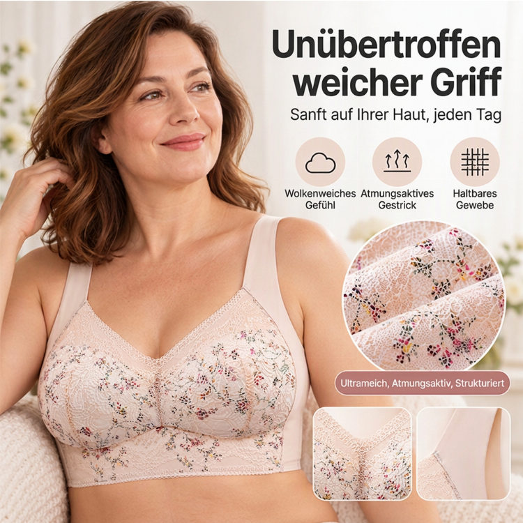 💥 Damen nahtloser BHs mit Blumenspitze und Stützkraft