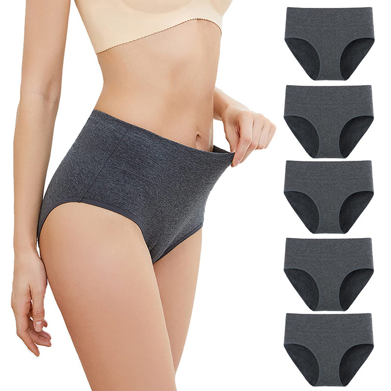 🌸 5er-Pack Bequeme Damenunterwäsche mit hoher Taille – Formt den Bauch und ist atmungsaktiv weich