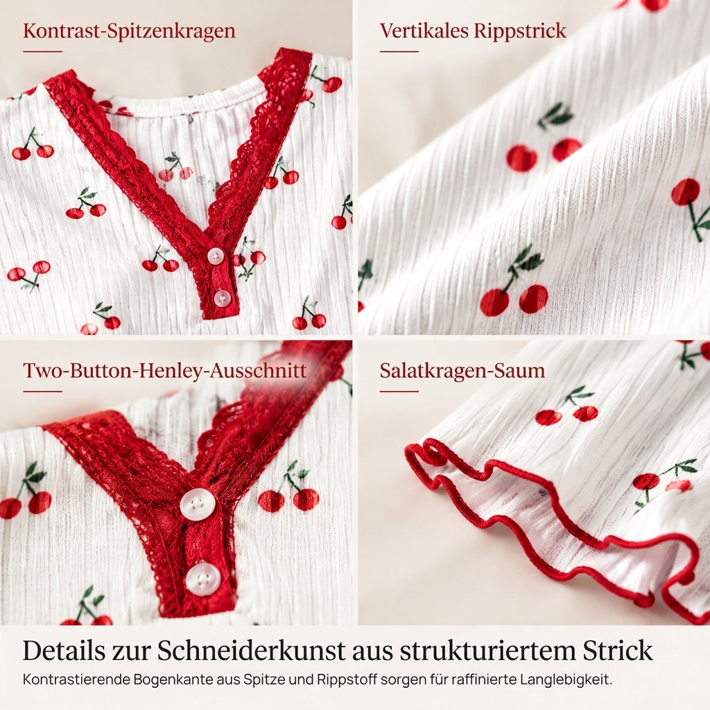 🌟Bestseller reduziert! Nur diese Woche!🌟 Bedrucktes Pyjama-Set für Damen, kurzärmliges Oberteil und lange Hose