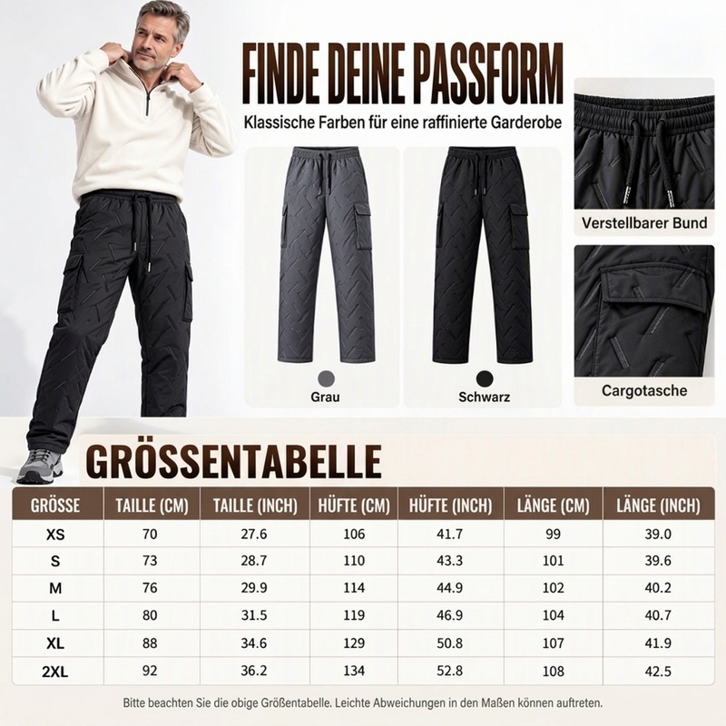 ✨Herren Winter Cargohose mit Plüschfutter