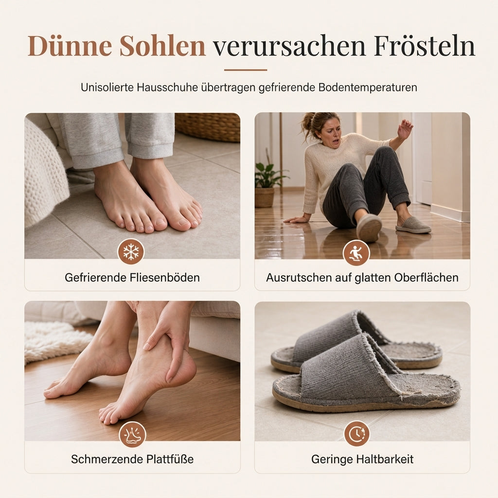 Warme, verdickte Hausschuhe für Damen mit rutschfester Sohle und Spitzenbesatz für den Innenbereich