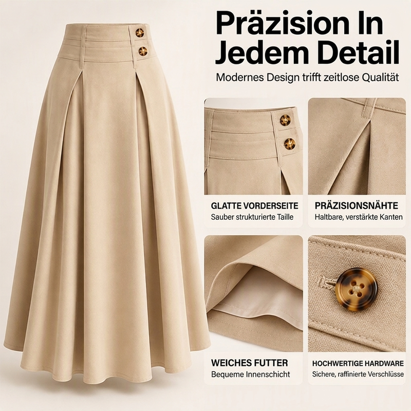 ✨Neu Eingetroffen! Damen High-Waist Plissierter A-Linien Maxirock