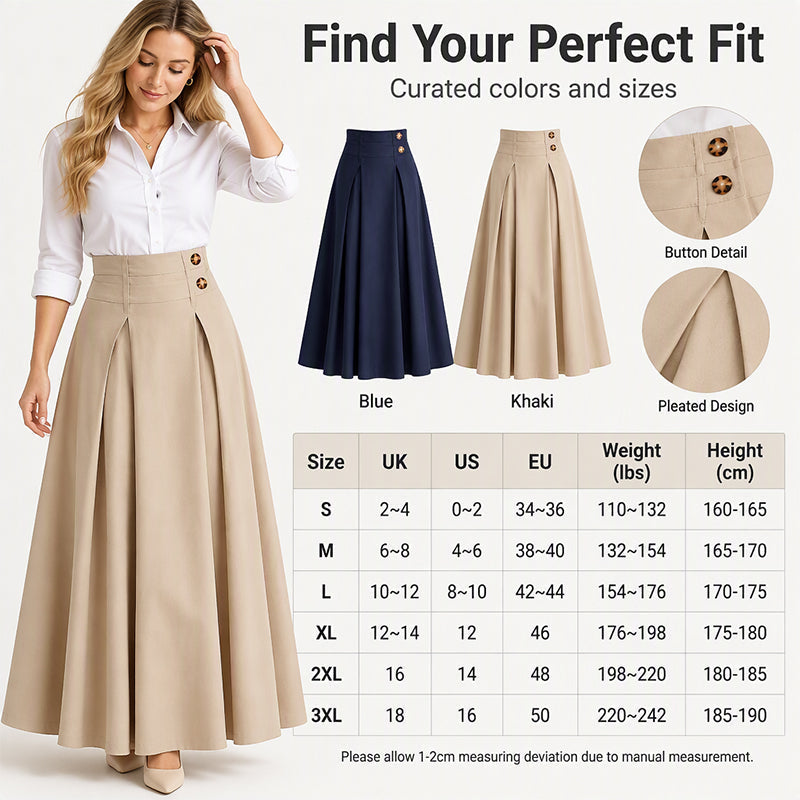 ✨Neu Eingetroffen! Damen High-Waist Plissierter A-Linien Maxirock