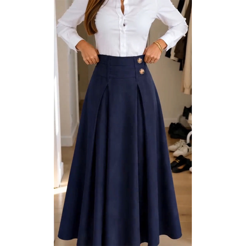 ✨Neu Eingetroffen! Damen High-Waist Plissierter A-Linien Maxirock