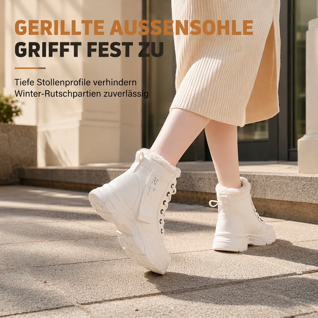 🛍️✨Damen Winter-Schneestiefel, warme, mit Plüsch gefütterte, hochgeschlossene Knöchelstiefel