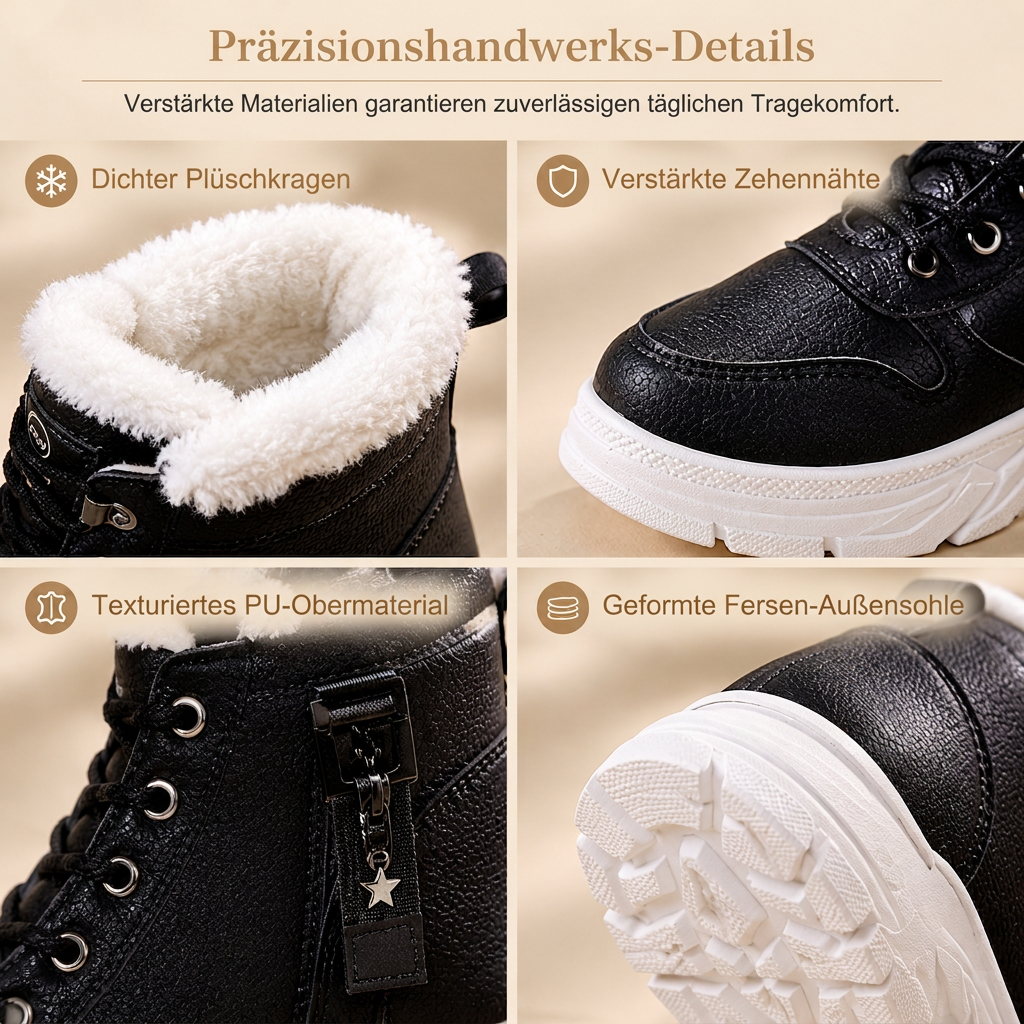 🛍️✨Damen Winter-Schneestiefel, warme, mit Plüsch gefütterte, hochgeschlossene Knöchelstiefel