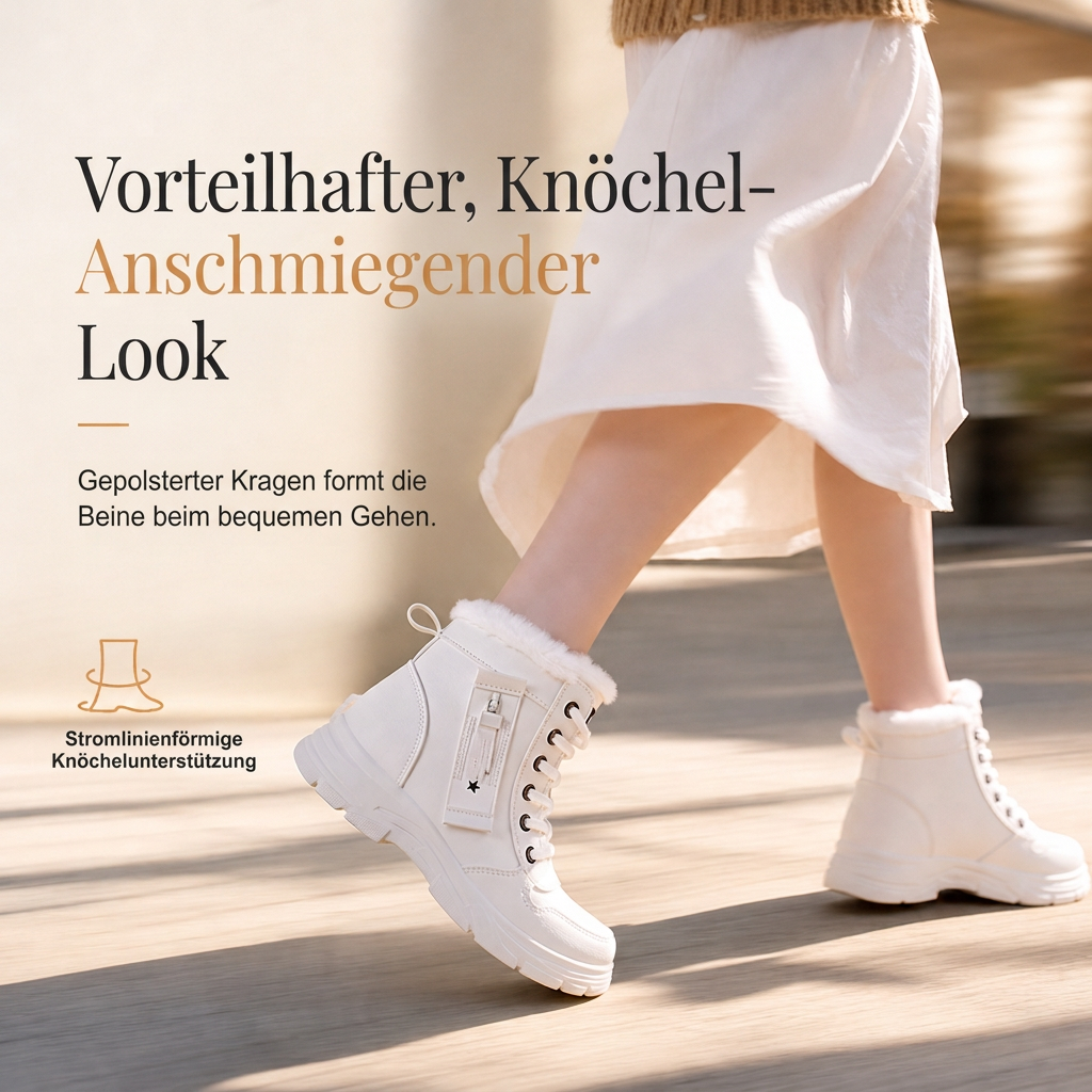 🛍️✨Damen Winter-Schneestiefel, warme, mit Plüsch gefütterte, hochgeschlossene Knöchelstiefel