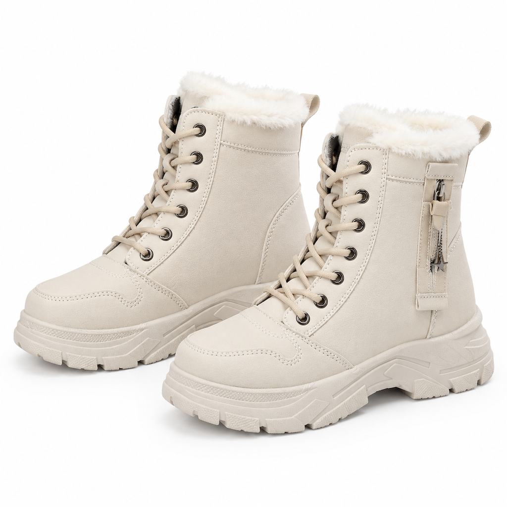 🛍️✨Damen Winter-Schneestiefel, warme, mit Plüsch gefütterte, hochgeschlossene Knöchelstiefel