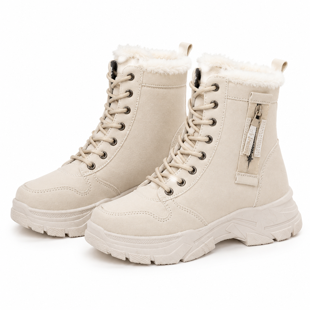 🛍️✨Damen Winter-Schneestiefel, warme, mit Plüsch gefütterte, hochgeschlossene Knöchelstiefel