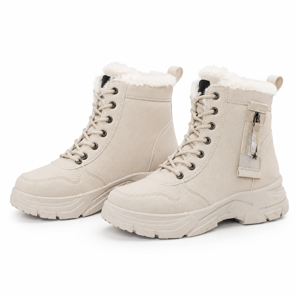 🛍️✨Damen Winter-Schneestiefel, warme, mit Plüsch gefütterte, hochgeschlossene Knöchelstiefel