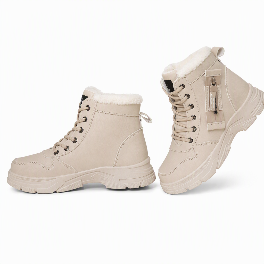 🛍️✨Damen Winter-Schneestiefel, warme, mit Plüsch gefütterte, hochgeschlossene Knöchelstiefel