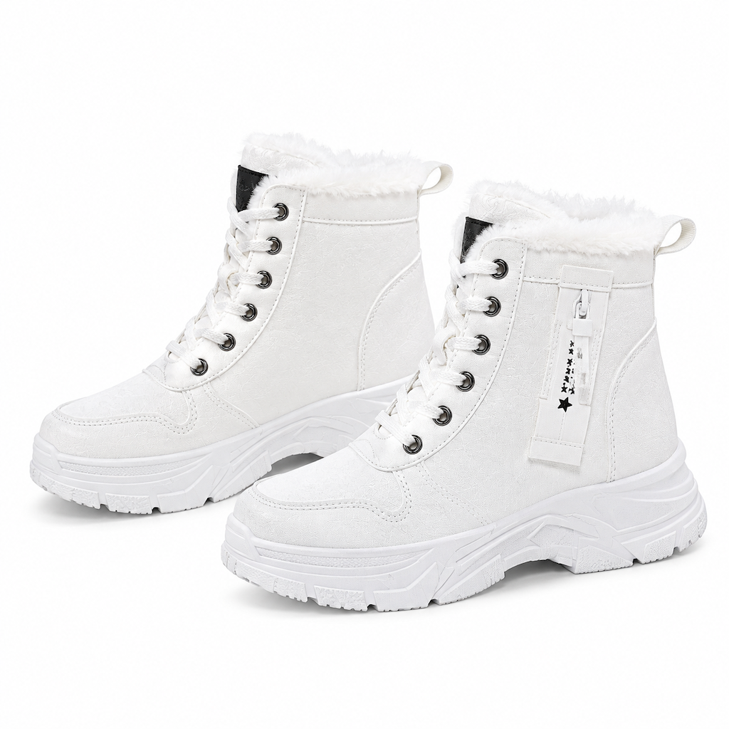 🛍️✨Damen Winter-Schneestiefel, warme, mit Plüsch gefütterte, hochgeschlossene Knöchelstiefel