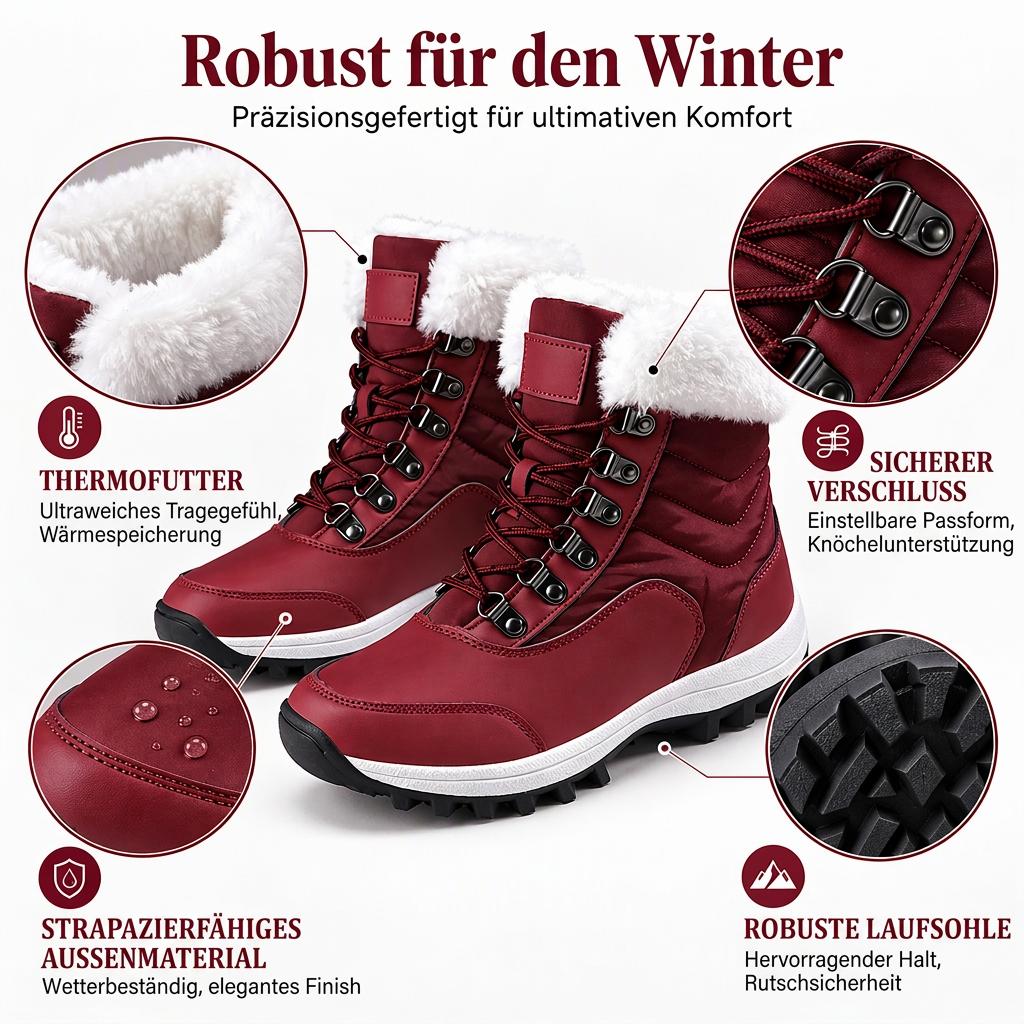Damen Gemütliche Schnürschneestiefel