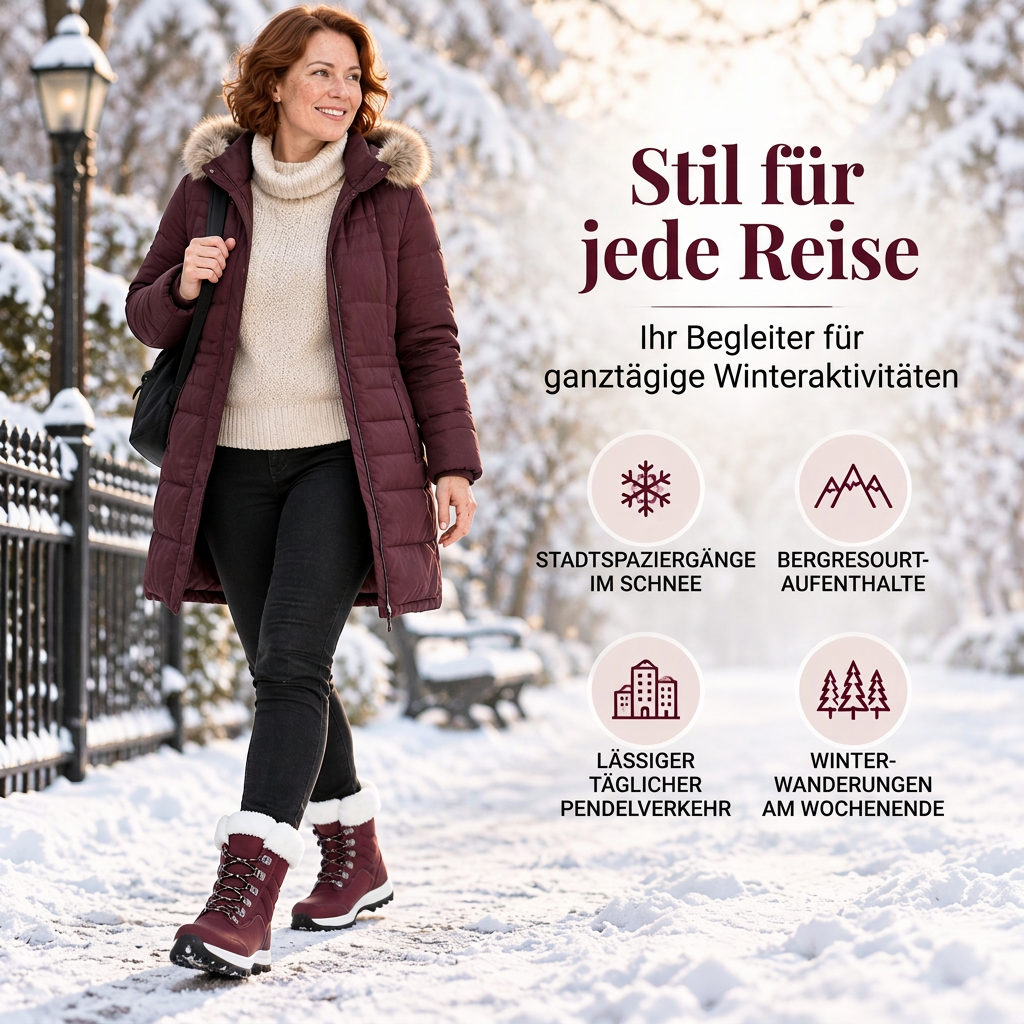 Damen Gemütliche Schnürschneestiefel
