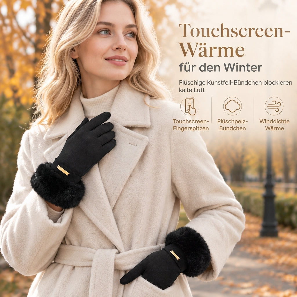 Damen Winter Thermo Touchscreen Handschuhe Winddichte Warme Handschuhe für Outdoor Radfahren und Autofahren